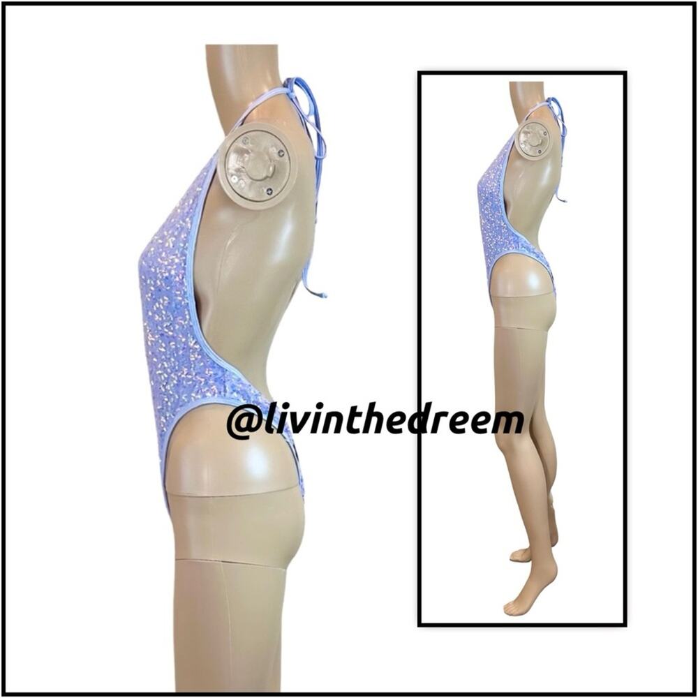 BERRY BEACHY CASCADE BODY - PURPLE SEQUIN SZ L - Picture 7 of 15